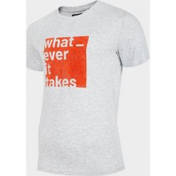 T-shirt męski TSM616 - chłodny jasny szary melanż - Outhorn. Szare koszulki męskie Outhorn, m, melanż. W wyprzedaży za 29,99 zł.