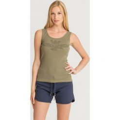 TOP Aeronautica Militare. Bluzki damskie Aeronautica Militare, xl, bez wzorów, bez kołnierzyka. W wyprzedaży za 114,95 zł.