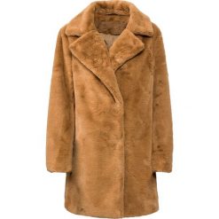 Długa miękka kurtka ze sztucznego futerka bonprix wielbłądzia wełna. Pomarańczowe kurtki damskie bonprix, bez wzorów, z wełny, długie, bez kaptura. Za 279,99 zł.