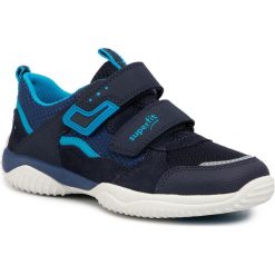 Sneakersy SUPERFIT - 6-06382-80 C Blau/Blau. Niebieskie trampki chłopięce Superfit, bez wzorów, ze skóry, na rzepy. Za 269,00 zł.