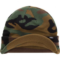 Czapka VANS - Visor Cuff VN0A3HJ897I Classic Camo. Zielone czapki męskie Vans, z elastanu. Za 99,00 zł.