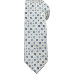 Stylowy Krawat Męski - Motyw Florystyczny, Kwiaty - Chattier, Biało-Niebieski KRCH0966. Niebieskie krawaty męskie Chattier, w kwiaty, z tkaniny, eleganckie. Za 39,00 zł.