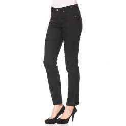 Dżinsy "Marion Straight" - Slim fit - w kolorze czarnym. Czarne jeansy damskie Lee, l, w paski, z podwyższonym stanem. W wyprzedaży za 175,95 zł.