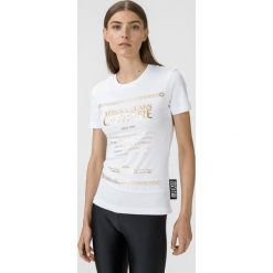 Versace Jeans Couture Koszulka Biały. Białe podkoszulki męskie Versace Jeans Couture, s, z nadrukiem, z bawełny, bez kołnierzyka, z krótkim rękawem. Za 447,95 zł.