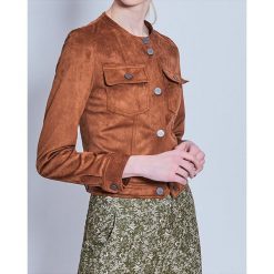 Kurtka w kolorze jasnobrązowym. Pomarańczowe kurtki damskie Cacharel, l, klasyczne. W wyprzedaży za 459,95 zł.