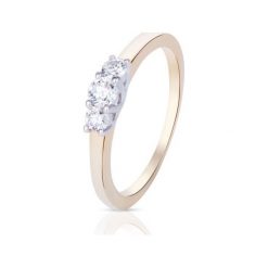 Unikalny Złoty Pierścionek - złoto 585, Brylant 0,26ct. Żółte pierścionki damskie W.KRUK, z brylantem, srebrne. Za 3190,00 zł.