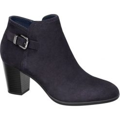 Botki damskie: botki damskie na obcasie 5th Avenue granatowe