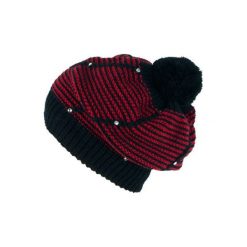 Czapka damska Paseczki czarno-czerwona. Czarne czapki zimowe damskie Art of Polo. Za 39,22 zł.