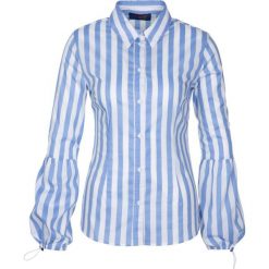 Koszula Trussardi Jeans Big Stripes Cotton 56C00189. Niebieskie bluzki damskie Trussardi Jeans, bez wzorów, z elastanu, bez kołnierzyka, bez rękawów. W wyprzedaży za 269,00 zł.
