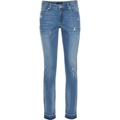 Dżinsy ze stretchem 7/8 SKINNY bonprix niebieski "bleached”. Niebieskie jeansy damskie marki bonprix, z jeansu. Za 129,99 zł.