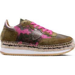 Buty PHILIPPE MODEL SAINT TROPEZ Brązowy|Różowy. Różowe buty sportowe damskie marki Philippe Model, z aplikacjami, z bawełny, sportowe. W wyprzedaży za 924,00 zł.