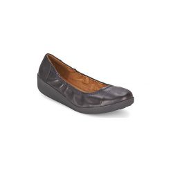 Baleriny FitFlop F-POP BALLERINA CUIR. Czarne baleriny damskie marki FitFlop. Za 439,20 zł.