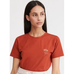 T-shirt z bawełny organicznej - Czerwony. Czerwone t-shirty damskie Reserved, s, bez wzorów, z bawełny, bez kołnierzyka. Za 24,99 zł.