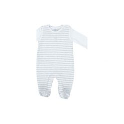 Feetje Baby Śpioszki Paski kolor szary. Szare śpiochy niemowlęce marki Feetje, w paski, z bawełny. Za 75,00 zł.