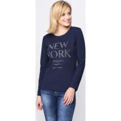 Granatowa Bluzka Your Dream. Szare bluzki damskie marki Born2be, s, z aplikacjami, z okrągłym kołnierzem, z długim rękawem. Za 34,99 zł.