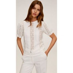Mango - T-shirt Bima. Białe bluzki damskie Mango, m, bez wzorów, z elastanu, casualowe, z okrągłym kołnierzem, z krótkim rękawem. Za 89,90 zł.
