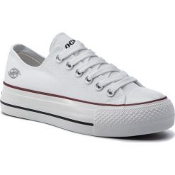 Trampki DOCKERS - 44HI202-710500 White. Białe trampki i tenisówki damskie DOCKERS, bez wzorów, z gumy, bez zapięcia. W wyprzedaży za 139,00 zł.