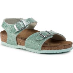 Sandały BIRKENSTOCK - Rio Plain 1015654 Cosmic Sparkle Mineral. Zielone sandały dziewczęce Birkenstock, ze skóry, bez zapięcia. Za 189,00 zł.