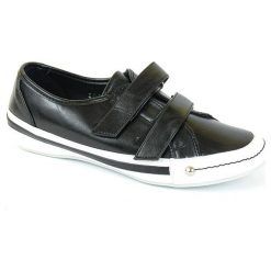 Damskie Tenisówki SPORTOWY STYL. Czarne buty sportowe damskie SINERYU, bez wzorów, bez zapięcia. Za 14,70 zł.