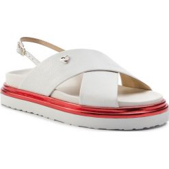 Sandały LOVE MOSCHINO - JA16364G07JE0100 Bianco. Białe klapki damskie Love Moschino, bez wzorów, ze skóry ekologicznej, bez obcasa. W wyprzedaży za 549,00 zł.