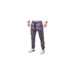 Joggery męskie: SPODNIE MĘSKIE JOGGERY P333 – SZARE