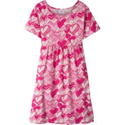 Sukienka shirtowa bonprix jasnoróżowo-różowy. Różowe sukienki dziewczęce bonprix, z aplikacjami, z krótkim rękawem, krótkie, mini. Za 34,99 zł.