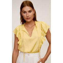 Mango - Bluzka Fulplit. Zielone bluzki damskie Mango, na co dzień, s, bez wzorów, z poliesteru, eleganckie, bez kołnierzyka, z krótkim rękawem. Za 119,90 zł.