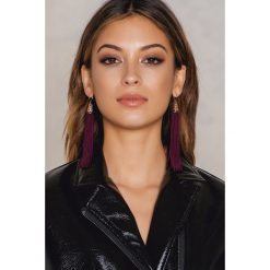 Kolczyki damskie: NA-KD Accessories Wiszące kolczyki – Purple,Multicolor
