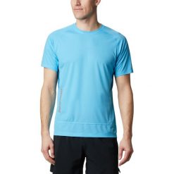 Koszulka do biegania Columbia Titan Ultra II 1866131463. Niebieskie koszulki męskie Columbia, xxl, bez wzorów, bez kołnierzyka, bez rękawów. Za 146,99 zł.