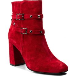 Botki NESSI - 17287/N Czerwony W. Czerwone buty zimowe damskie Nessi, ze skóry, na obcasie. W wyprzedaży za 279,00 zł.
