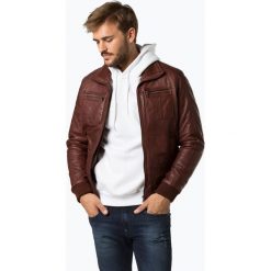 Nils Sundström - Męska kurtka skórzana, brązowy. Niebieskie kurtki męskie marki Nils Sundström, m, z aplikacjami, z bawełny. Za 699,95 zł.