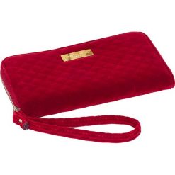 Portfele damskie: Portfel w kolorze czerwonym z powerbankiem – 20,5 x 12 cm