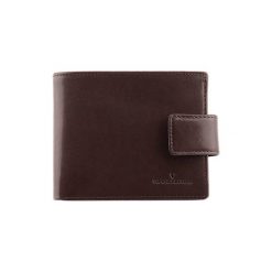 Portfele męskie: Skórzany portfel w kolorze brązowym – (D)12 x (S)9 cm