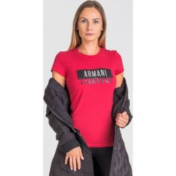 T-SHIRT ARMANI EXCHANGE. Czerwone t-shirty damskie Armani Exchange, xs, z nadrukiem, z elastanu, z okrągłym kołnierzem. Za 209,00 zł.