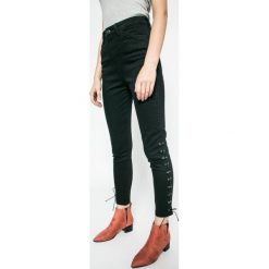 Answear - Jeansy. Czarne jeansy damskie skinny marki ANSWEAR, s, z bawełny, z podwyższonym stanem. W wyprzedaży za 69,90 zł.