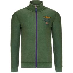 Sweter AERONAUTICA MILITARE. Zielone swetry męskie Aeronautica Militare, bez wzorów, z bawełny, ze stójką, bez kaptura. Za 560,00 zł.