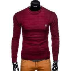SWETER MĘSKI E139 - BORDOWY. Czarne swetry klasyczne męskie marki Inny, m, z bawełny. Za 39,00 zł.