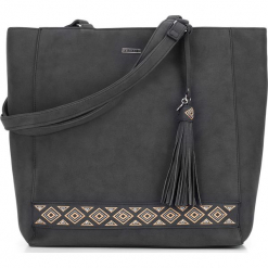 Torebka damska 87-4Y-700-1. Czarne shopper bag damskie Wittchen, z aplikacjami, na ramię, zdobione. Za 129,00 zł.