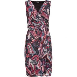 Sukienka siatkowa z założeniem kopertowym bonprix czarny "paisley". Czarne sukienki damskie bonprix, bez wzorów, bez kołnierzyka, bez rękawów, kopertowe. Za 149,99 zł.