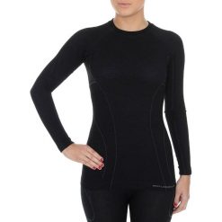 Bluzki sportowe damskie: Brubeck Koszulka damska z długim rękawem Active Wool czarna r. XL (LS12810)