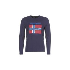 T-shirty z długim rękawem Napapijri SADRIN. Niebieskie t-shirty męskie Napapijri, s, bez wzorów, bez kołnierzyka, długie. Za 167,30 zł.