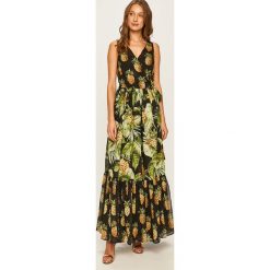 Twinset - Sukienka. Czarne sukienki damskie Twinset, s, bez wzorów, z bawełny, bez kołnierzyka, bez rękawów, maxi, rozkloszowane. Za 1699,00 zł.
