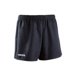 Spodenki do rugby Full H 100. Czarne bermudy męskie KIPSTA, z materiału. Za 34,99 zł.