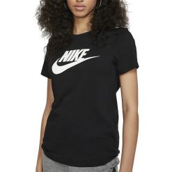 NIKE T-SHIRT SPORTSWEAR ESSENTIAL > BV6169-010. Koszulki damskie Nike, xl, bez wzorów, z bawełny, street, z kontrastowym kołnierzykiem. Za 99,99 zł.