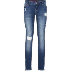 Dżinsy SKINNY bonprix niebieski "stone". Niebieskie jeansy damskie marki bonprix, z jeansu. Za 59,99 zł.