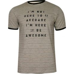 Beżowo-Czarny Bawełniany T-Shirt -PAKO JEANS- Męski, Okrągły Dekolt, Krótki Rękaw, w Paski TSPJNSTOMec. Brązowe koszulki męskie Pako Jeans, m, w paski, z bawełny, casualowe, z okrągłym kołnierzem, z krótkim rękawem, krótkie. Za 37,00 zł.