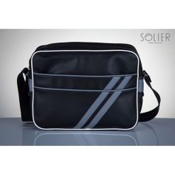 Lekka torba miejska na ramię messenger by solier. Torby na laptopa Solier, w paski, ze skóry ekologicznej. Za 79,90 zł.