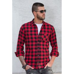 Koszula męska HOWARD RED. Czerwone koszule męskie Koszula męska HOWARD RED, xl, bez wzorów, bez kołnierzyka, bez rękawów. W wyprzedaży za 59,00 zł.