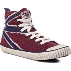 Trampki PEPE JEANS - Industry Flag Stitch PLS30160 Merlot 297. Czerwone półbuty damskie Pepe Jeans, bez wzorów, z jeansu, bez zapięcia. W wyprzedaży za 209,00 zł.