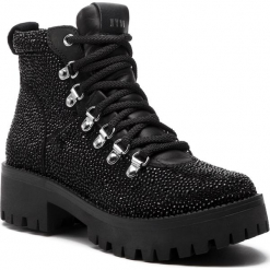 Trapery STEVE MADDEN - Bam Bootie SM11000329-04001-998 Rhinestone. Czarne buty zimowe damskie marki Steve Madden, ze skóry ekologicznej. W wyprzedaży za 449,00 zł.